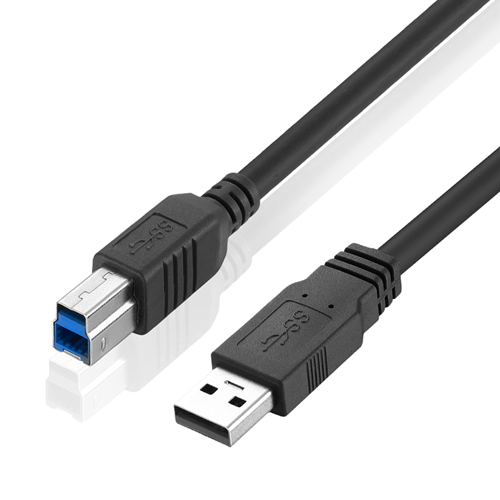 Mini USB 5-Pin Male/Female USB 3.0 B Jack Cable 3A Fast Charging 0.5m PVC Jacket Braid Shielding for Printer/Camera/Scanner