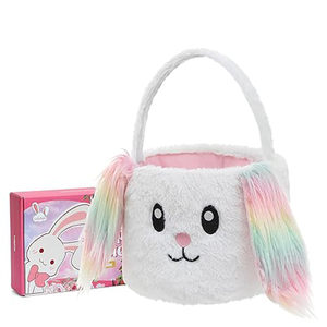 Cesta <span class=keywords><strong>de</strong></span> Pascua <span class=keywords><strong>de</strong></span> Peluche <span class=keywords><strong>de</strong></span> Conejito Arcoíris, Decoración para Fiesta <span class=keywords><strong>de</strong></span> Búsqueda <span class=keywords><strong>de</strong></span> Huevos <span class=keywords><strong>de</strong></span> Pascua, Cesta para la Caza <span class=keywords><strong>de</strong></span> Huevos con Linda Cara <span class=keywords><strong>de</strong></span> Conejo y Orejas Largas - Product Image 3
