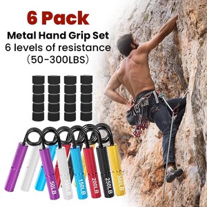 Extenseur de main en alliage d'aluminium réglable Pince à doigts 50LBS-300LBS Motif antidérapant Portable Muscle de bras d'avant-bras robuste - Product Image 4