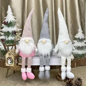 圣诞娃娃侏儒粉色白色灰色圣诞无脸娃娃礼物新年装饰家居无纺布圣诞饰品
