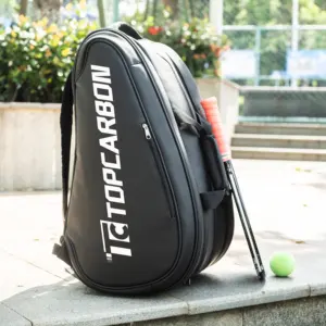 高品质PU皮革wilson Padel网球包，配有三个凉爽隔层保暖口袋