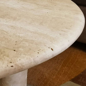 Prix de gros Table basse ovale en marbre travertin beige pour café, restaurant, salon, meubles en pierre naturelle - Product Image 6