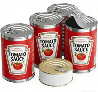 Fabrication en gros de boîtes de conserve alimentaires en étain, boîtes de conserve vides en métal pour pâte de tomate avec couvercle à ouverture facile pour l'emballage alimentaire et les aliments en conserve