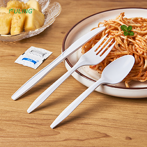 Fuling 2.5g PP dĩa nhựa đồ dùng dùng một lần thiết lập dao kéo trắng/đen nhựa trung bình trọng lượng dùng một lần ngã ba - Product Image 5