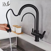 Robinet de cuisine sans plomb SUS304 à montage sur plan, mitigeur d'eau chaude et froide purifiée, filtre à eau 3 voies pour évier, robinet de cuisine