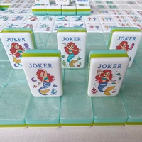 Jeu de Mahjong américain en acrylique, tuiles blanches, thème océan, sirène aux cheveux roux, Joker, coquillage, cabane de plage, cerf-volant, vente en gros, fournisseur d'usine