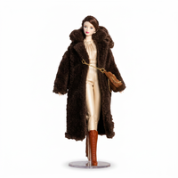 Ensemble de vêtements de poupée de luxe personnalisé, mini-jouet à l'échelle 1:6, robe plissée de qualité couture, manteau en fausse fourrure, combinaison en satin, 18 pouces, fait main