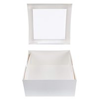 Yiwu Anteng assemblage papier carton clair PET fenêtre gâteau boulangerie coffrets cadeaux 12x12x6 pouces Cookie fenêtre boîte blanche