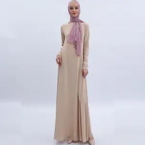 Modern Middle East Abaya Dubai Turkey Solid Color Long Simple Modest Kaftan Islamic Clothing Abaya Muslim Dresses For Women