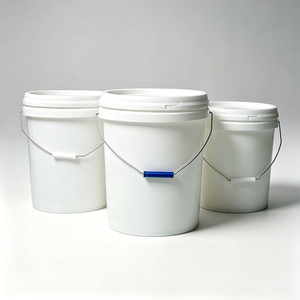 Seau en plastique rond PP PE en gros avec couvercle et poignée, bac de rangement polyvalent pour usage agricole et industriel - Product Image 1