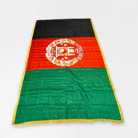 Drapeau afghan de haute qualité 3x5 pieds en satin de bonne qualité avec franges, drapeaux d'Afghanistan en polyester