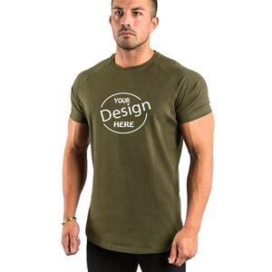 تي شيرت رجالي مصنوع من القطن والخيزران والقطن والخيزران تي شيرت مطبوع مخصص بشاشة مطبوعة بأكمام قصيرة للرجال بتصميم ضيق سادة مناسب للصالة الرياضية - Product Image 1