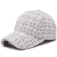 Gorra de Béisbol Casual con Diseño de Cuadros Tweed Británicos, Estilo Vintage, Estructura Suave y Ajustable para Primavera, Otoño e Invierno