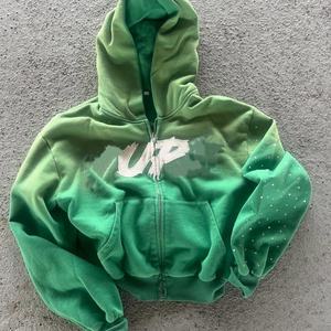 High Quality 100% Cotton Zip <b>Hoodie</b> <b>Men</b> Oversize Fit Solid Vintage Embroidery Logo Hooded Collar <b>Lined</b> Design - Product Image 2