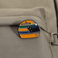 Classique Aryton Senna Casque Dur Broche Émail Pins Cool Racing Casque Métal Souvenir Broches Revers Badge Bijoux En Gros