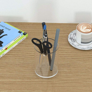 Runder Acryl-Stift halter Klarer <span class=keywords><strong>Desktop</strong></span>-Bleistift becher Briefpapier-Organizer für Schreibtisch zubehör - Product Image 6
