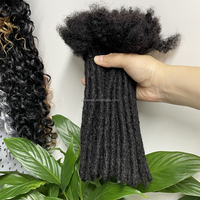 KAMA Extensions de dreadlocks instantanées entièrement faites à la main en cheveux humains, style traditionnel, en vrac pour garçons/filles/enfants