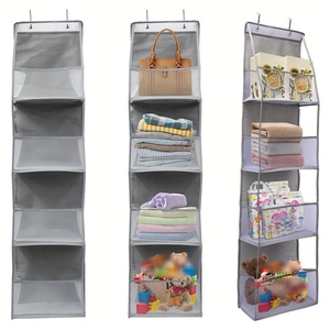 Organisateur de rangement suspendu multi-couches en maille pour vêtements, multi-usages, pour porte de placard, organisateur mural en tissu pour la maison - Product Image 3