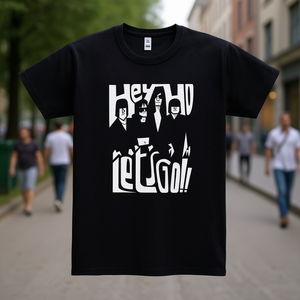 Camiseta Negra Unisex Hey Ho Let's Go, Ropa Promocional - Product Image 3