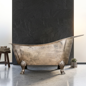 Baignoire ovale autoportante en cuivre martelé gonflable – Luxe, durable, écologique, artisanat indien pour la maison - Product Image 1