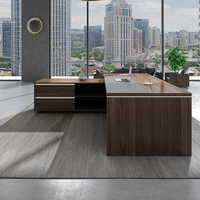 Table de bureau italienne de luxe Bureau de direction en L de haute qualité pour PDG ou patron Mobilier en bois au design moderne certifié CE