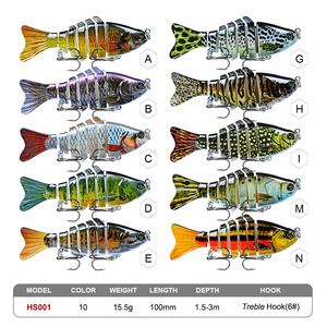 Best-seller Leurre de pêche articulé multi-sections 100 mm 15,5 g, type Deep Diver, avec tweeter à 7 segments et basses souples, <span class=keywords><strong>Hibiki</strong></span> <span class=keywords><strong>Harmony</strong></span> Masters - Product Image 2