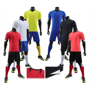 Camisa de futebol tailandesa工場卸売2022エクアドルサッカージャージー男の子キットセットイエローブルーサッカーユニフォーム靴下付き