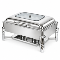 Réchaud de Luxe Rectangulaire en Acier Inoxydable pour Mariages, Hôtels et Banquets – Maintien au Chaud des Aliments