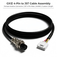 Conector Aeroespacial SHAN WEI GX12, Terminal de Línea XH2.54, 4 Núcleos, 4 Hembra, Conexión con Blindaje, Carcasa de Cobre Puro, IP65, 20A, 300V