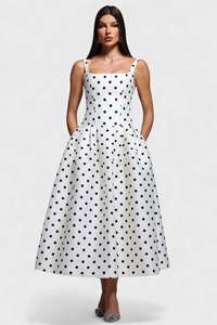 Robe élégante à pois pour femme, style vintage américain, sexy, robe de soirée, de plage, pour les vacances d'été, robe moulante pour femme, <span class=keywords><strong>3580</strong></span> - Product Image 5
