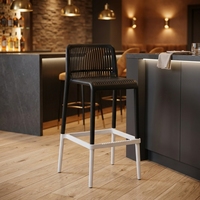 Nouvelle Chaise de Bar Design Colorée pour Restaurant et Cuisine, Chaise de Bar en Plastique à Dossier et Repose-Pieds, Hauteur de Comptoir