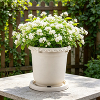 Pots de culture en plastique pour pépinière, fleurs, herbes et légumes, avec trous de drainage, pour usage extérieur et intérieur, blanc