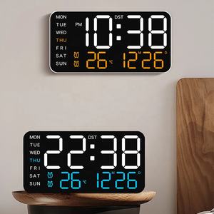 Lampe de chevet intelligente et colorée Rgb, lampe de table de bureau, minuterie de température, horloge numérique à LED avec chargeur, réveil de bureau avec calendrier - Product Image 1