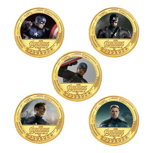 5 Monedas de Oro con Temática de Películas de Marvel, Doble Cara, Bañadas en Oro, Proceso de Fundición a Presión, Colección Conmemorativa - Product Image 1