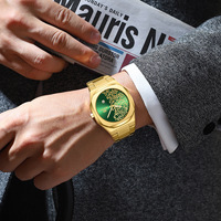 Nouvelle montre de mode en acier inoxydable à chiffres arabes de 41 mm pour hommes, motif marbré, quartz haut de gamme pour le commerce transfrontalier