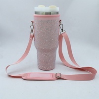 Sac de transport de bouteille d'eau isolé en néoprène durable Gobelet de 40 oz avec poche zippée et manchon de bouteille d'eau à sangle réglable
