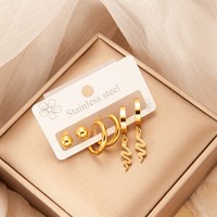 Anting-anting Baja Tahan Karat Motif Bunga, Ular, Kupu-kupu, Anting-anting Bentuk Hati, Anting-anting Salib, Anting-anting Stud