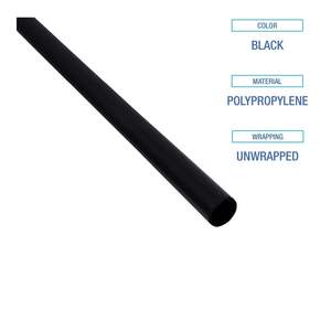 Pajitas para batir de un solo tubo sin envolver Boardwalk STRU525B10, 5 1/4 pulgadas, negras, paquete de 1000 (caja de 10) - Product Image 4