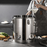 Set Pot besar komersial untuk memasak, Set panci masak Stainless Steel restoran, Set wadah makanan dengan kait logam kapasitas besar