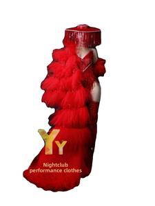 Club nocturno para mujer Bar <span class=keywords><strong>Gogo</strong></span> Girl Nochevieja Navidad Año Nuevo estilo chino rojo 100% poliéster cubo sombrero rendimiento - Product Image 5