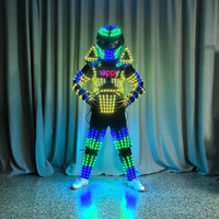 Costume de Predator lumineux à LED 7 couleurs RGB, armure d'alien, tenue de robot pour fête avec écran d'affichage, vêtements LED pour bar, boîte de nuit, spectacle sur scène