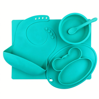 CHINFAI Fabricant sur mesure, bavoir en silicone pour enfants sans BPA, assiette, bol pour bébé, ventouse, ensemble d'alimentation pour bébé