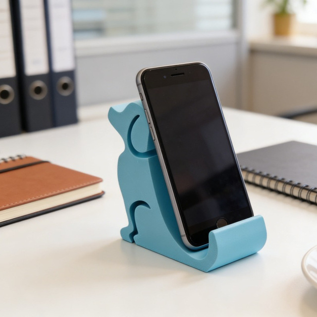 Cute Dog Phone Stand, 3D Printed Dog-Shaped Cell Phone Holder for Desk, Novelty Cartoon Animal Desktop Phone Dock