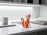 Statue de renard artistique peinte à la main avec un design de surface géométrique, artisanat en résine pour une décoration intérieure de qualité, objet de collection