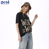 T-shirt Homme Manches Courtes Lavé Effet Vieilli Vintage Motif Crâne et Texte Coton Épais Col Rond Coupe Oversize Streetwear