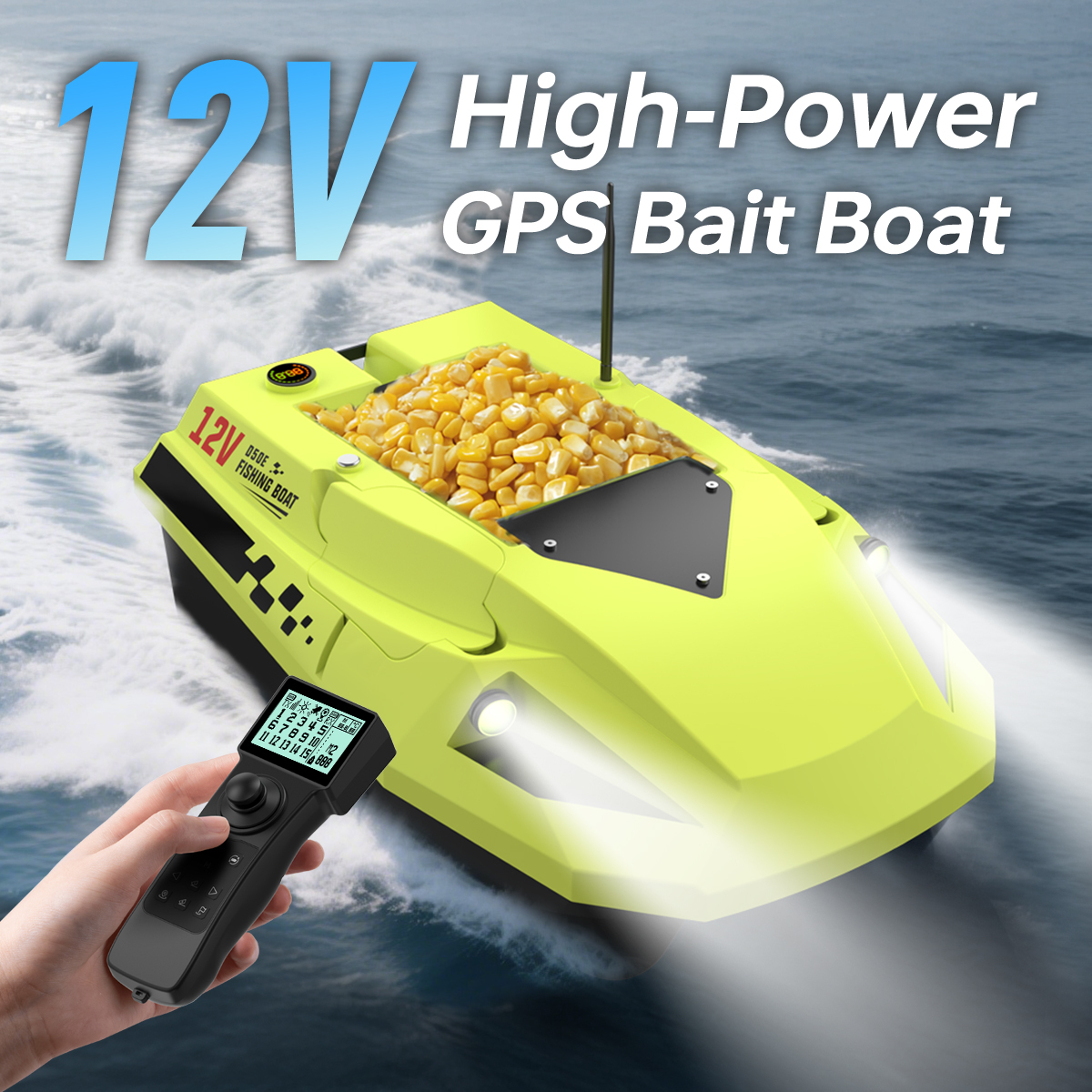 Bateau RC DYJD Avec GPS – Double Moteur, Charge 2 Kg, 12000 MAh, Retour Automatique, Idéal Pour La Pêche En Rivière Ou Lac