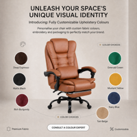 Chaise de jeu pivotante inclinable ergonomique en cuir de luxe avec accoudoirs réglables