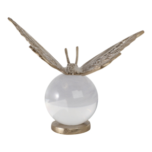 Scultura a forma di farfalla con base a sfera di cristallo per decorazioni domestiche, accento floreale artistico - Product Image 4