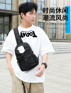 Bolso bandolera de diseñador para hombre y <span class=keywords><strong>mujer</strong></span>, mochila de hombro, Mini bandolera antirrobo para motocicleta, bolsas de pecho con soporte para bebidas - Product Image 4