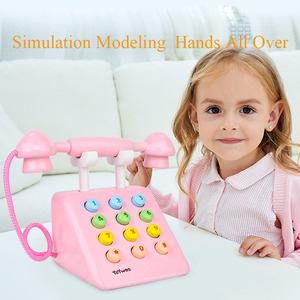 <span class=keywords><strong>Jouet</strong></span> éducatif Montessori, jeu de simulation, téléphone en bois pour enfants, unisexe, couleurs bleu/<span class=keywords><strong>rose</strong></span>, matériau écologique - Product Image 2